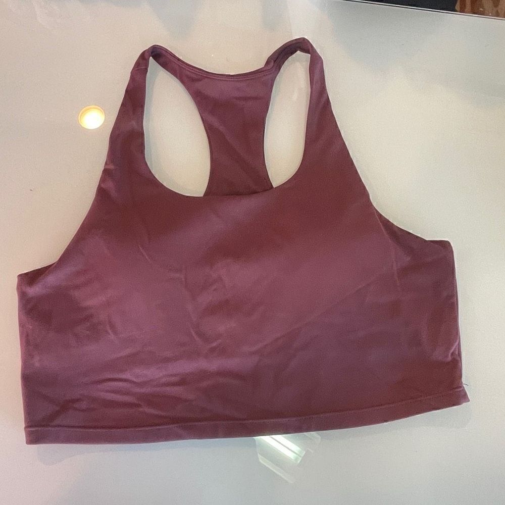 Paragon Maroon Red Racerback Cropped Tank Sports Bra Size XL Qty 2 - Picture 4 of 5